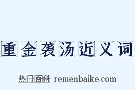 重金袭汤近义词是什么意思的图片